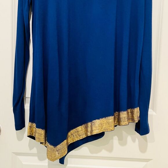 Soft Surroundings Women's Long Sleeve Tunic Asymmetrical Metallic Hem XL (18) - Picture 3 of 11